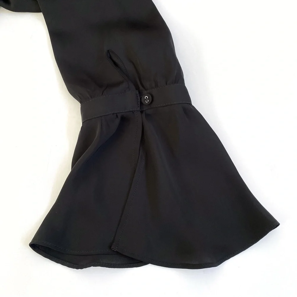 L’Academie black The Off Shoulder long bell sleeve Blouse top - Picture 5 of 8